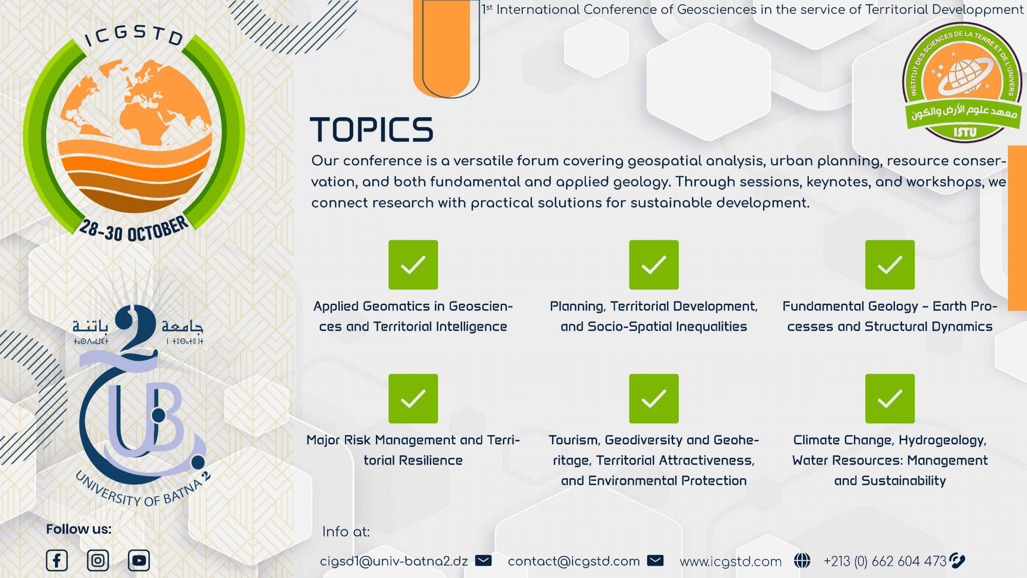 Topics | 1st International Conference: Geosciences in the Service of ...